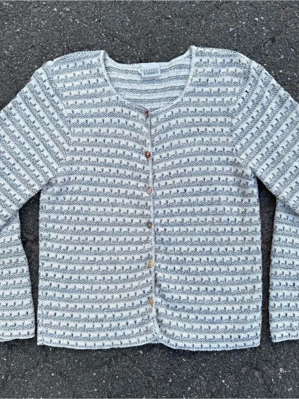 Vintage Classic Elements Multi-Colored Knit Cardigan